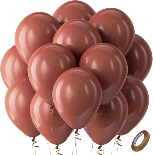 Vista 216 de Bezente Paquete de 150 globos de látex mate color burdeos de 5 pulgadas rojo (07-Red-G42)