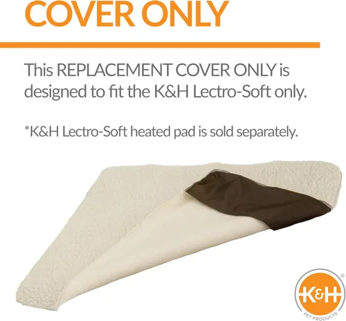 Vista 3 de Funda de recambio Lectro-Soft para camas calefactoras de K&H Pet Products (cama no incluida), Rosado/Blanco apagado
