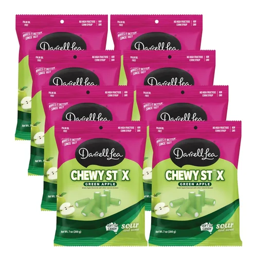 Vista 6 de Darrell Lea Fabulicious Sour Candy Stix, suave y picante, sin sabores artificiales, sin aceite de palma, fabricado en Australia, para compartir
