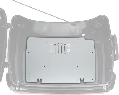Vista 8 de Respaldo de Maletero de Equipaje King Tour Negro Brillante con Placa de Rack de Montaje Compatible con Harley Modelos Touring 2014-2025 Road Glide