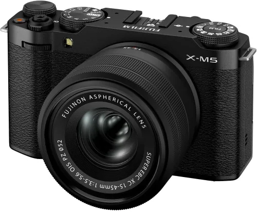Vista 7 de Fujifilm X-M5 - Cámara digital sin espejo con Fuji XC 0.591-1.772 in f/3.5-5.6 OIS PZ, kit de lente OIS PZ, paquete negro con tarjeta de memoria