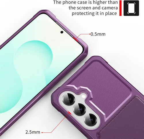 Vista 38 de Funda para Samsung Galaxy S21 Ultra con tarjetero, compatible con soporte magnético para automóvil, resistente a los golpes, resistente, suave, TPU