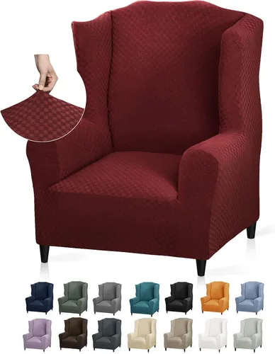 Vista 66 de YEMYHOM Funda elástica para silla con respaldo de 1 pieza con diseño jacquard más reciente, funda para silla con respaldo antideslizante, protector