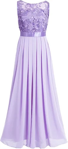 Vista 5 de YOOJIA - Vestido de gasa para mujer con encaje floral