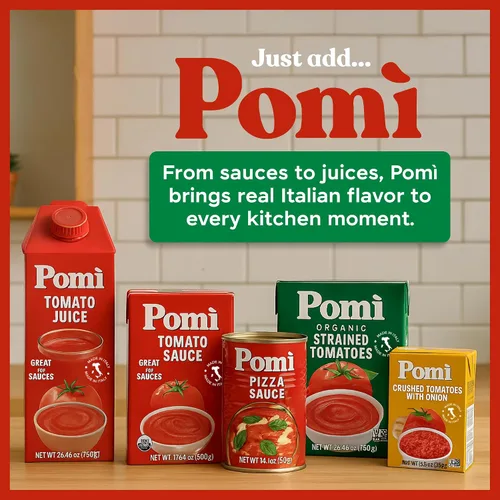 Vista 11 de Pomì Tomato Passata 26.46 onzas (paquete de 6) – Hecho en Italia – Puré de tomate cremoso y aterciopelado con toque de sal, sin aditivos ni