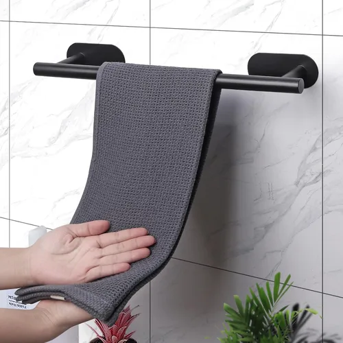 Vista 2 de JiGiU Toallero autoadhesivo para baño, incluye toallero de baño de 16 pulgadas, soporte para papel higiénico, anillo de toalla y 3 paquetes