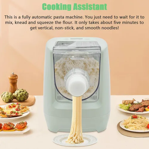Vista 2 de Máquina automática de pasta de 260 W, máquina eléctrica de fideos para pasta, máquina de pasta con 12 formas de fideos con taza medidora, capacidad