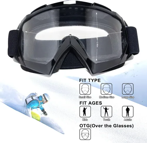 Vista 5 de Gafas de motocross - Gafas para motocicleta de tierra para hombres, mujeres y jóvenes - MX para todoterreno, conducción en pistas y carreras