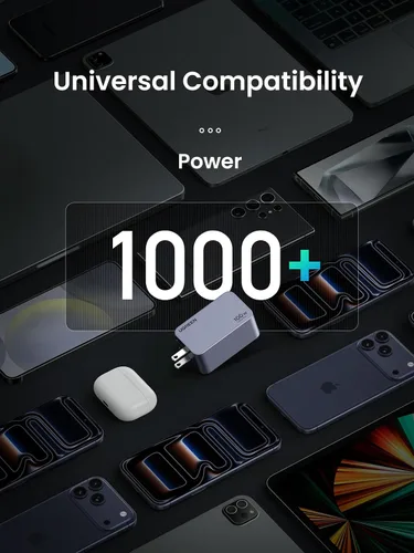 Vista 7 de UGREEN Nexode Pro 100W GaN Cargador de pared USB C, Cargador PPS compacto de 3 puertos y rápido para MacBook Pro/Air, Pixelbook, iPad, serie iPhone