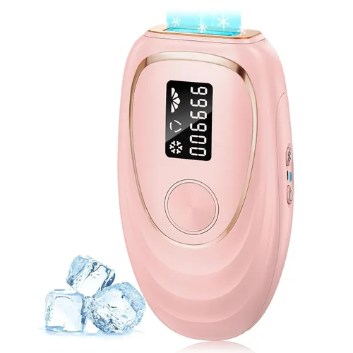 Vista 13 de Dispositivo de depilación láser IPL para mujeres y hombres, contacto de enfriamiento de hielo a 45 °F para resultados indoloros y duraderos