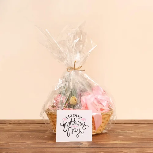 Vista 8 de Morepack Bolsas de celofán extra grandes para cestas de regalo de 35 x 47 pulgadas, 10 unidades Bolsas grandes de celofán transparente jumbo