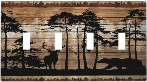 Vista 158 de Placa de pared eléctrica de 1 gang sin dispositivo en blanco, bohemio naranja vintage años 70 60s beige amanecer puesta de sol mediados de siglo