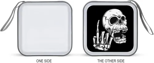Vista 4 de Rock 'N Roll Skull - Funda de plástico para CD, bolsa organizadora de almacenamiento para auto y hogar
