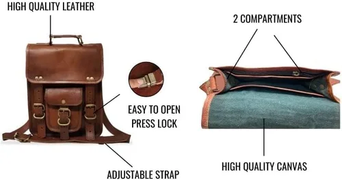Vista 5 de Bolsa al hombro de piel genuina para ipad y tableta para hombres