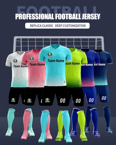 Vista 6 de Camiseta de fútbol personalizada con corto, adultos, niños, número de nombre personalizado, traje de equipo, uniforme de fútbol personalizado