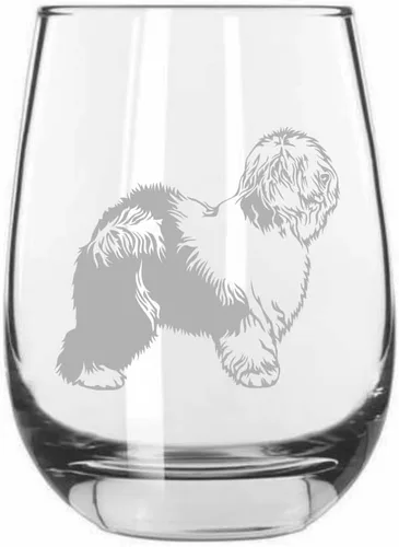 Vista 97 de Shar Pei (chino) - Vaso de vino sin tallo grabado para perro, 15.25 onzas