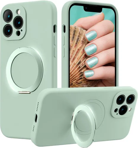 Vista 50 de Funda de silicona con soporte para iPhone 17 Pro [compatible con MagSafe] [Protección completa de la cámara] (6.3 pulgadas 2025), fundas de teléfono