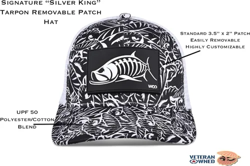 Vista 2 de Gorra de pesca ajustable de malla con cierre de presión + múltiples parches