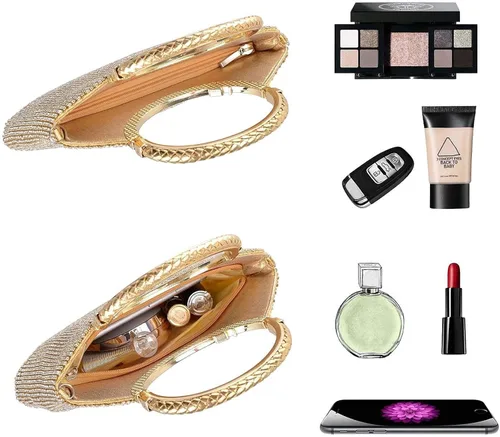 Vista 5 de LIFEWISH Bolsos de noche con diamantes de imitación de cristal para mujer bolsos de mano brillantes para graduación cóctel fiesta boda