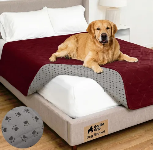 Vista 10 de GORILLA GRIP® Manta impermeable para perro, funda de sofá a prueba de fugas para perros, parte trasera de agarre de silicona, protege el sofá