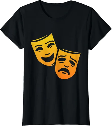 Vista 34 de Comedia y tragedia griega teatro máscaras camiseta
