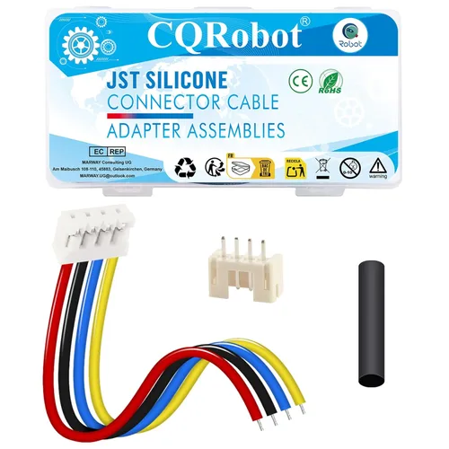 Vista 75 de CQRobot JST EL 4.5 mm de paso 2 pines conector electrónico IC macho, enchufes hembra carcasa y kit de terminales de crimpado en T macho/hembra. 50