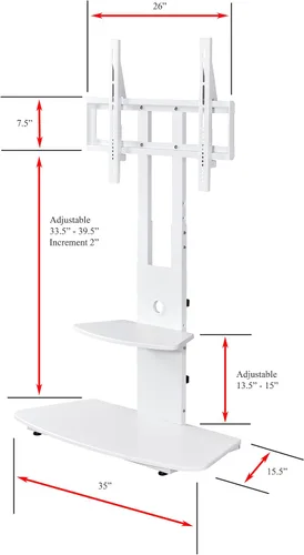 Vista 7 de Proman Porducts ST17176 Marco - Soporte para TV de hasta 86 pulgadas, altura ajustable y estantería, color negro