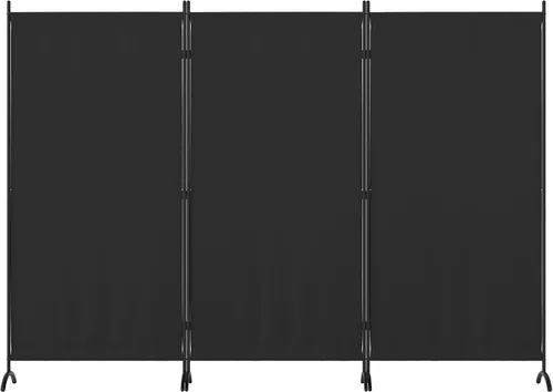 Vista 8 de Divisor de habitación de 3 paneles y pantallas de privacidad plegables con 4 pies de metal curvos, divisor de pared de cubículo para particiones