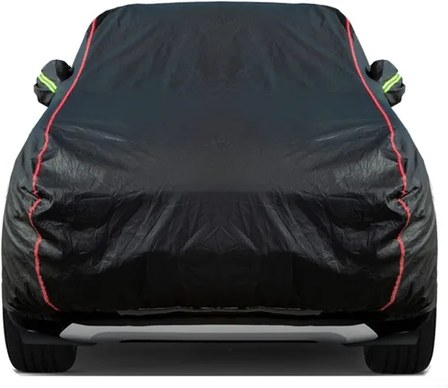 Vista 29 de Funda de Coche Transpirable de Nuevo Material, Funda Impermeable para Coche, Puertas con Candados y Cremalleras, Protección UV Impermeable