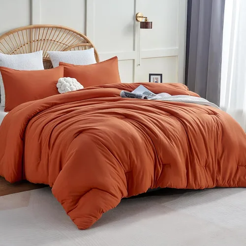Vista 42 de CozyLux - Juego de edredón beige tamaño individual/individual XL, 2 piezas de juego de cama extra largo sólido transpirable acolchado, juego de cama