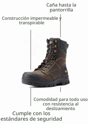 Vista 3 de Ariat Botas de trabajo impermeables Treadfast de 8 pulgadas para hombre