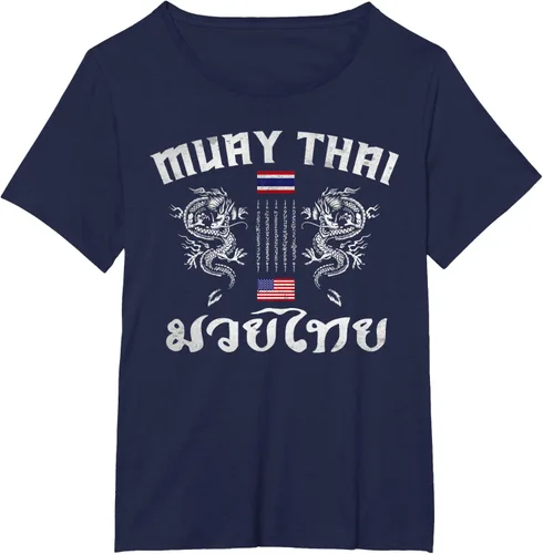 Vista 20 de Camiseta de equipo de entrenamiento de boxeo Muay Thai con bandera estadounidense de Tailandia, Negro, S