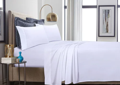 Vista 5 de Tribeca Living Par de almohadas de algodón percal de 500 hilos, estándar, gris