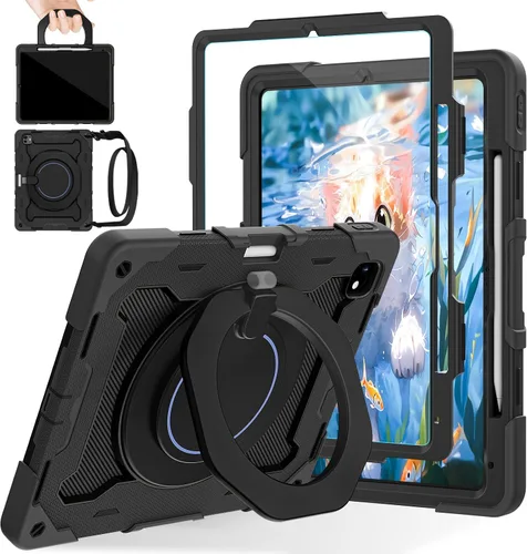 Vista 13 de ROISKIN Funda para iPad de 6ª y 5ª generación de 9.7 pulgadas, Pro 9.7, Air 2 con soporte giratorio 360 y correa de mano