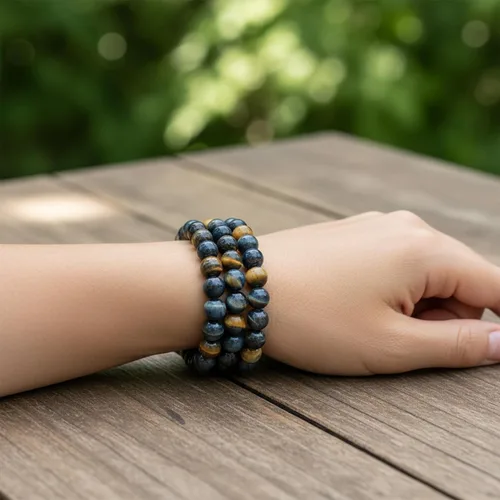 Vista 35 de Bling Jewelry Juego de 3 pulseras elásticas unisex apilables con cuentas redondas de 0.315 pulgadas para mujeres, adolescentes y hombres, multihebra