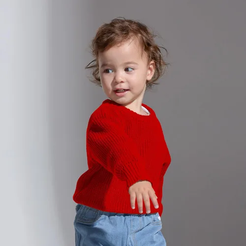 Vista 4 de PATPAT Suéter de punto para bebés y niñas, ropa de manga larga sólida cálida