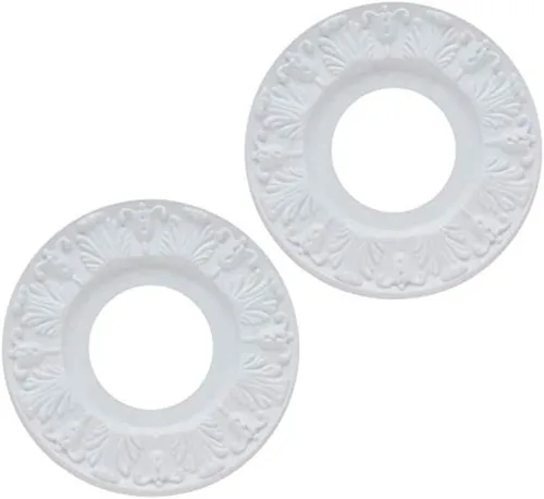 Vista 8 de Ciata Medallón de techo para lámpara de techo, medallón de techo de plástico moldeado con acabado blanco liso de 9-3/4 pulgadas para accesorios