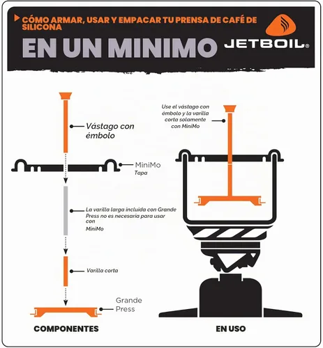 Vista 6 de Jetboil Cafetera de prensa francesa de silicona Estufas de camping y mochilero, 33.8 fl oz Grande