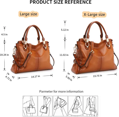 Vista 2 de Kattee Cartera bandolera estilo urbano de cuero para mujer