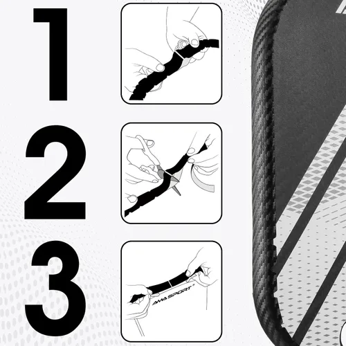 Vista 3 de PICKLETECH Cinta de protección de paleta de pickleball - Textura entretejida de poliuretano 3K - Protector de borde de cabeza de remo - Cinta de 3K
