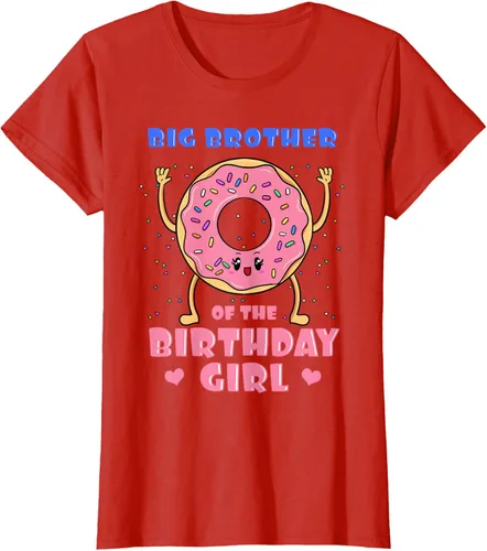 Vista 81 de Big Brother Of The Birthday Girl Donut Bday Party Bro Sib Camiseta, Negro, S