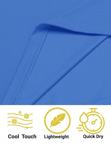 Vista 5 de COOFANDY Polo de golf de secado rápido para hombre, camiseta Henley de manga corta, atlética, deportiva, sin cuello, camisetas deportivas