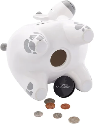 Vista 4 de THINGS REMEMBERED Banco de monedas de cerámica de jirafa grabada para el nuevo bebé (personalización gratuita)