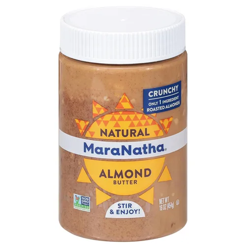 Vista 7 de MaraNatha Mantequilla cremosa natural de almendras crudas, tarro de 16 onzas