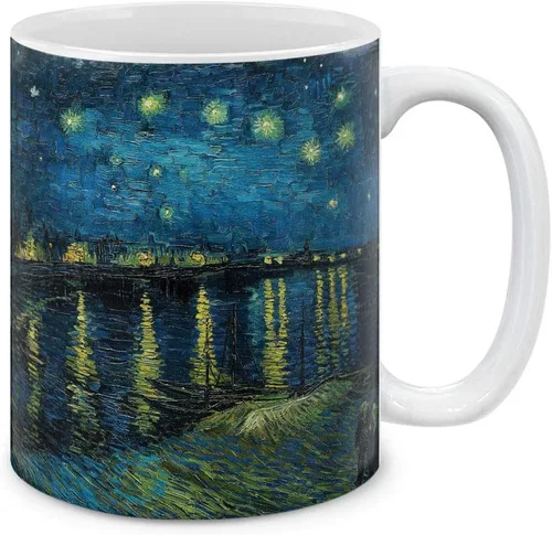Vista 14 de MUGBREW Classic Art - Taza de café de cerámica de almendra Vincent Van Gogh, 11 onzas