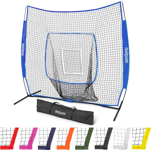 Vista 14 de GoSports 7 x 7 ft Baseball & Softball Nets - Available in Team Colors - Batting & Pitching Net with Strike Zone