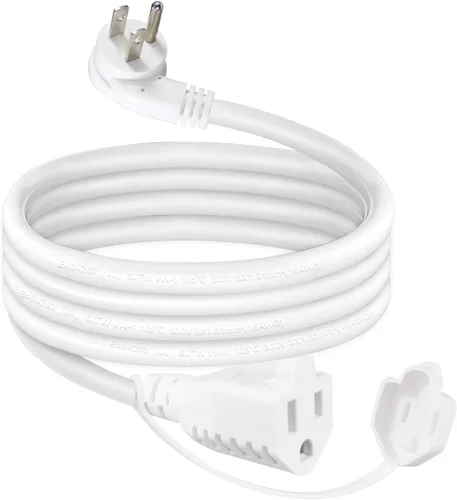 Vista 10 de SJTW - Cable de extensión de alimentación de 10 pies para exteriores, resistente a la intemperie, cable de extensión de 3 puntas, enchufe plano