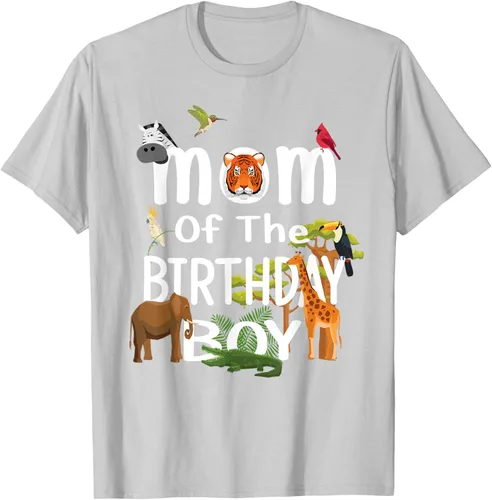 Vista 75 de Camiseta de fiesta de animales con temática de zoológico para niño de cumpleaños, Negro