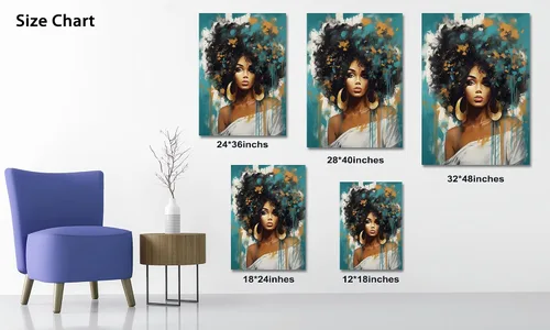 Vista 35 de Arte de pared afroamericano, decoración de rey y reina bailarín negro para sala de estar, arte de pareja de amor negro para dormitorio, lienzo