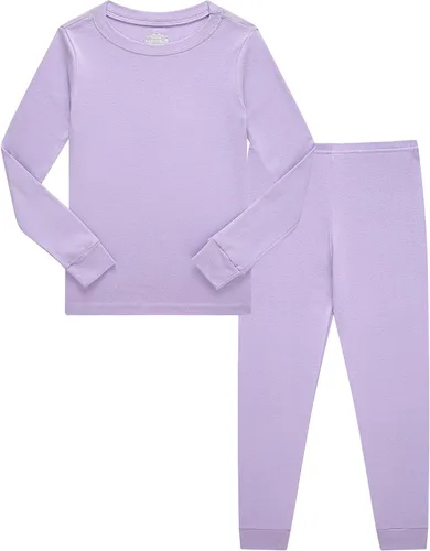 Vista 12 de KikizYe Pijamas para niños, pijamas de manga larga para niños albaricoque/sólido